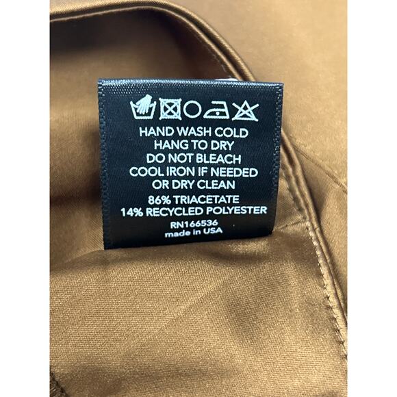 RoAri Stella Satin Brown Mini Skirt Vegan Silk Women’s Size Small - Picture 7 of 8